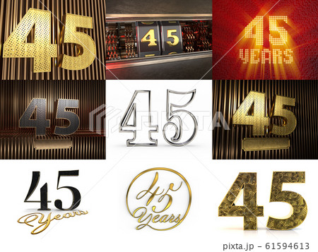 Set of number forty-five years celebration 61594613