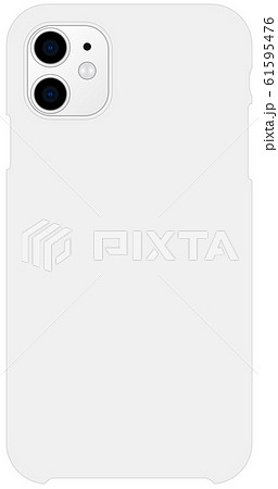 スマートフォンケース テンプレートイラスト 白 Iphone 11のイラスト素材