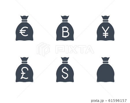 Bags with Money related vector glyph icon. Bags with Money related vector glyph icon. 61596157