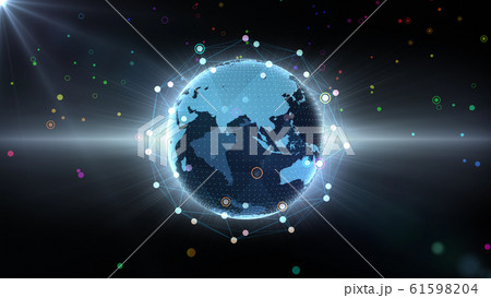 地球 宇宙 世界 ワールド グローバル デジタル ネットワーク テクノロジー 中国 インド アセアン 61598204