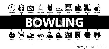Bowling Game Tools Minimal Infographic Banner Vector Bowling Game Tools Minimal Infographic Banner Vector 61598769