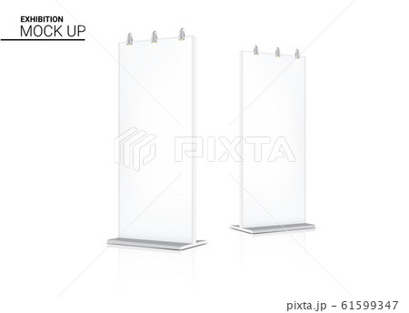 Mock up Realistic Roll up Banner Kiosk Display 3D 61599347