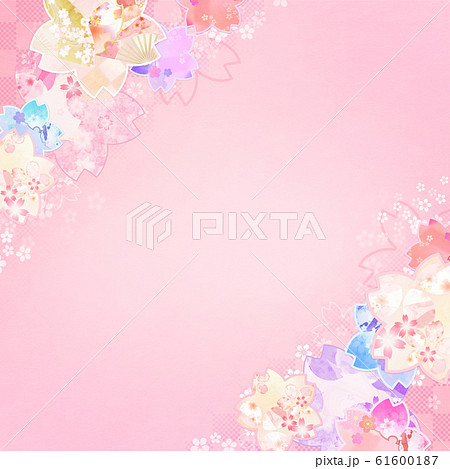 背景 和風 和柄 和 和紙 桜 ピンクのイラスト素材