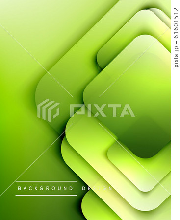 Rounded squares shapes composition geometric abstract background. 3D shadow effects and fluid gradients. Modern overlapping forms. 61601512