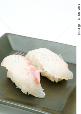 真鯛の握り寿司の写真素材