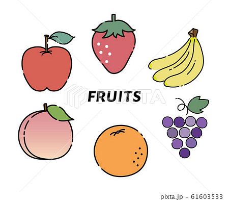 フルーツのイラスト 果物 セット Pop かわいい 素材のイラスト素材