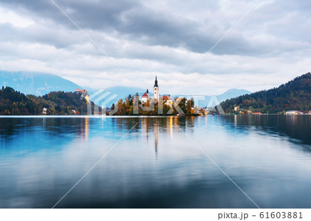 Bled lake with island Bled lake with island 61603881