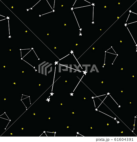 Constellation stars set horoscope decoration seamless pattern 61604391