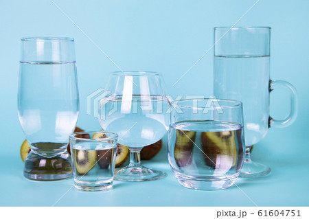 Glasses of different shapes with water Glasses of different shapes with water 61604751