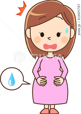 尿もれする妊婦 61605797