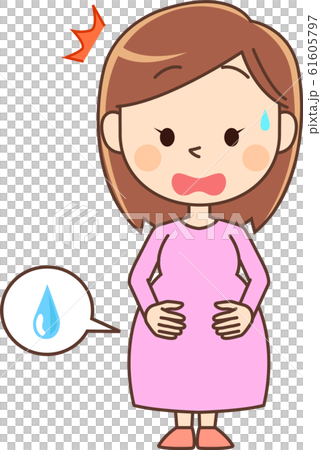 尿もれする妊婦 61605797