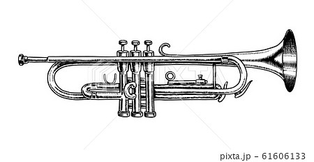Jazz Instrument Trumpet Vector Illustration Stock Illustration