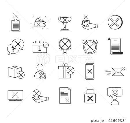 Reject line icons. 61606384