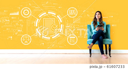 Compliance concept with young woman Compliance concept with young woman 61607233