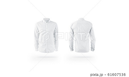 Blank white weared classic mens shirt mockup set, front back 61607536
