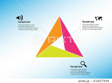 Triangle infographic template consists of three 61607946