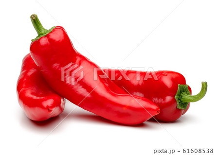 Fresh red peppers isolated on white Fresh red peppers isolated on white 61608538