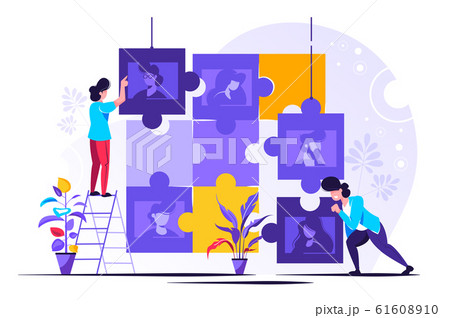 Vector business graph, open vacancy 61608910