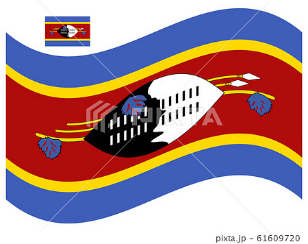 Wave Swaziland Kingdom of Eswatini Flag Vector 61609720