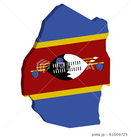 Swaziland Kingdom of Eswatini Map Flag Vector 3D 61609725