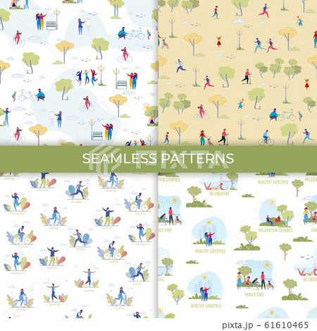 Park Recreation Cartoon Vector Seamless Pattern Park Recreation Cartoon Vector Seamless Pattern 61610465