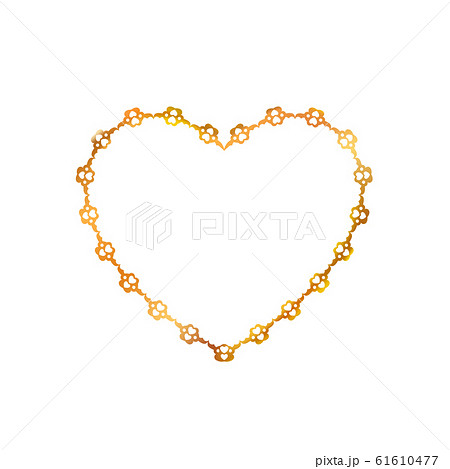 Gold frame heart shaped patterned of small hearts. 61610477