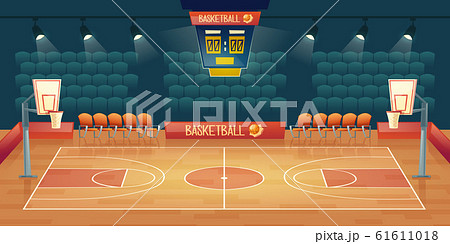 cartoon background of empty basketball court cartoon background of empty basketball court 61611018