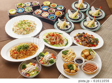 パーティー料理 宴会料理 和漢洋料理 イメージ素材 パーティー料理 宴会料理 和漢洋料理 イメージ素材 61611056