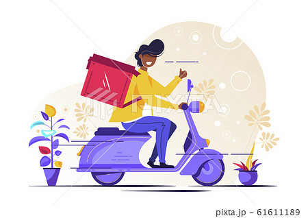 Food delivery service. Young male Food delivery service. Young male 61611189