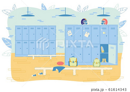 School or College Locker Changing Room Interior 61614343