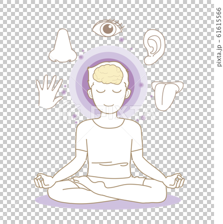 冥想姿勢五種感官男性 61615566