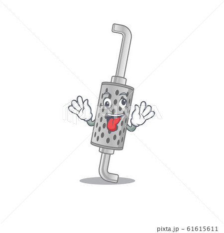 Exhaust pipe Cartoon character style with a crazy face 61615611