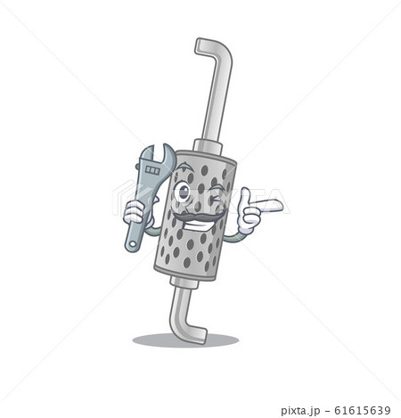 Smart Mechanic exhaust pipe cartoon character design 61615639