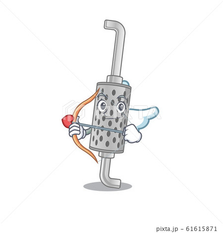 Romantic exhaust pipe Cupid cartoon character with arrow and wings Romantic exhaust pipe Cupid cartoon character with arrow and wings 61615871