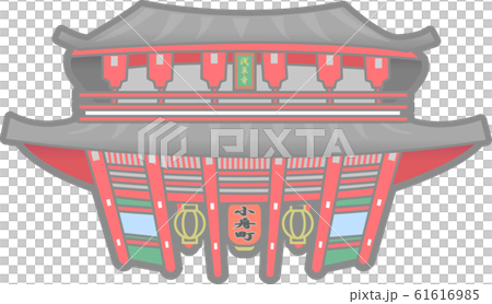 浅草寺宝蔵門 仁王門 のイラスト素材