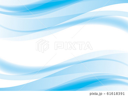 抽象的な曲線の背景　青 61618391