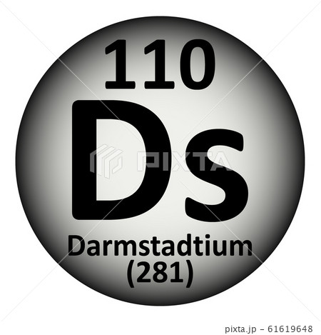 Periodic table element darmstadtium icon. 61619648