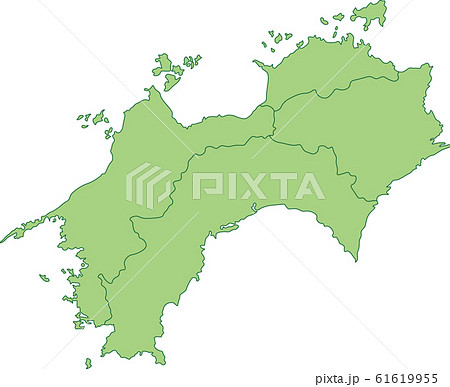 四国地方の地図のイラスト素材