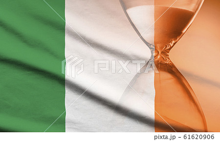 Hourglass over the flag of the Ireland Hourglass over the flag of the Ireland 61620906