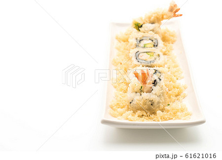tempura shrimp sushi roll - japanese food style 61621016