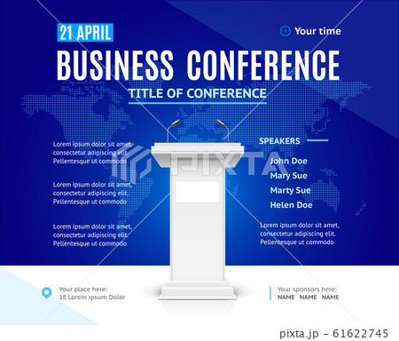 Realistic Detailed 3d Business Conference Template Invitation. Vector 61622745