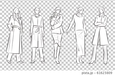 女性のファッションイラスト 61623809