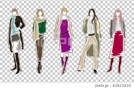 女性のファッションイラスト 女性のファッションイラスト 61623810