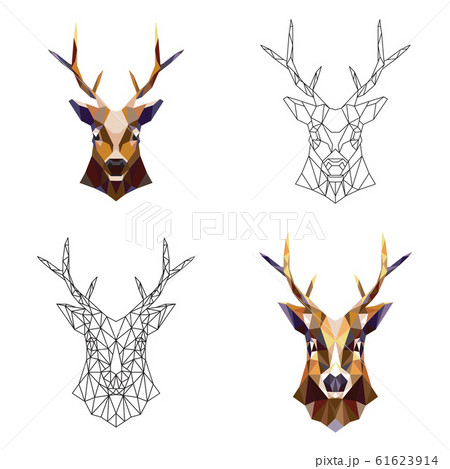 Polygonal Portrait Of A Deer Vector のイラスト素材