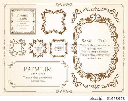ウエディングフレーム 高級感 ラグジュアリー プレミアム ビンテージ アンティーク レトロのイラスト素材