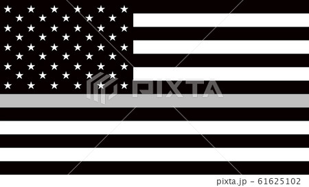 USA flag with a thin gray or silver - a sign to 61625102