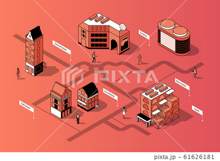 3d isometric city center. Urban map 3d isometric city center. Urban map 61626181