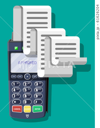 Modern POS terminal. Bank payment device. Modern POS terminal. Bank payment device. 61626204