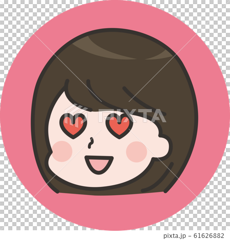 目がハートの女性-顔 61626882