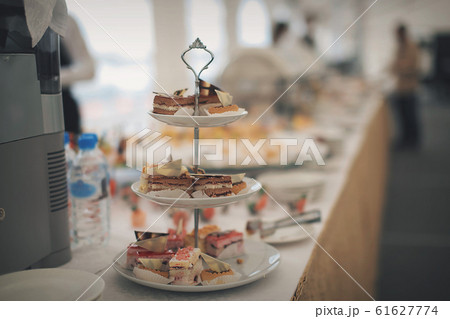 Chocolate dessert in a vase. Advertising concept of desserts, sweets, cooking, holidays 61627774
